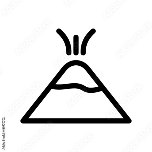 Volcano Outline Vector Icon Design