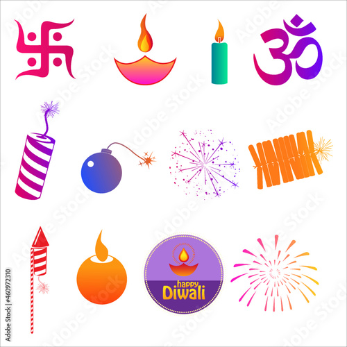 Happy Diwali Festival Celebration Elements