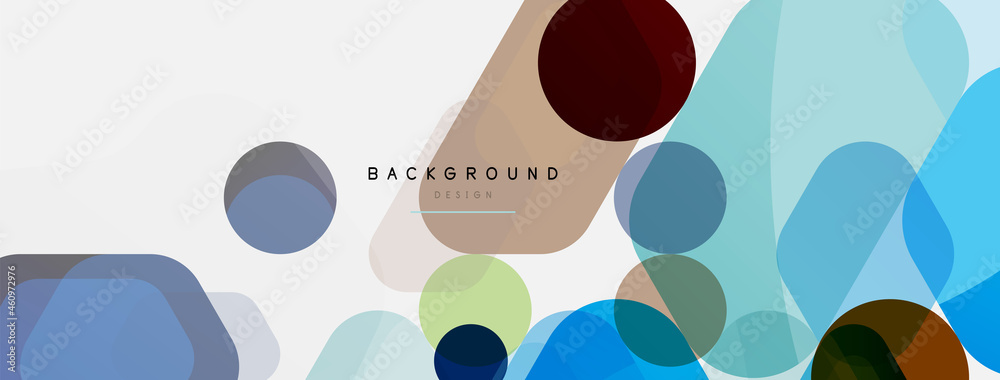 Color bubbles and rounded geometric shapes on white. Vector geometric minimal abstract background for wallpaper, banner, background, landing page Color bubbles and rounded geometric shapes on white. Vector geometric minimal abstract background for wallpaper, banner, background, landing page