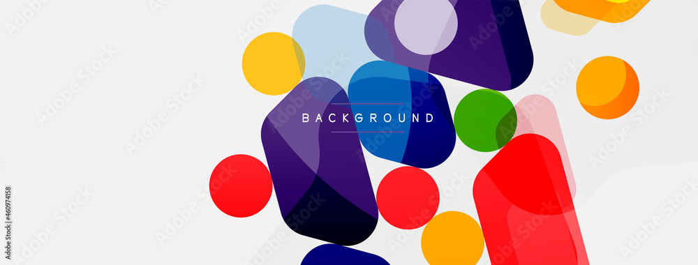 Abstract round geometric shapes and circles background. Trendy techno business template for wallpaper, banner, background or landing Abstract round geometric shapes and circles background. Trendy techno business template for wallpaper, banner, background or landing