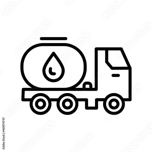 Fuel Tank Outline Vector Icon Design