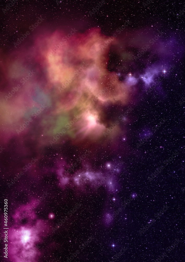 Star field in space and a nebulae