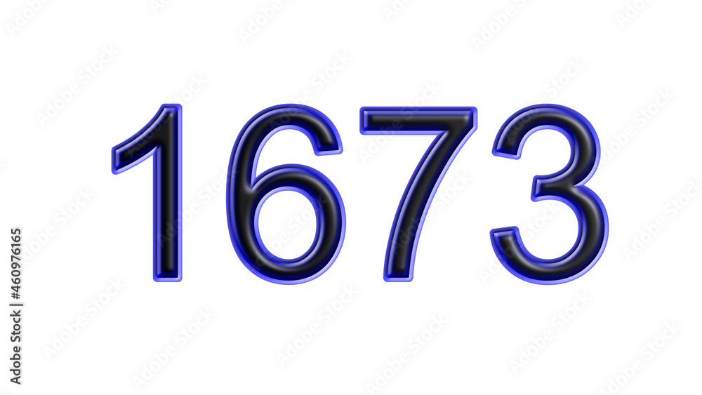 blue 1673 number 3d effect white background blue 1673 number 3d effect white background