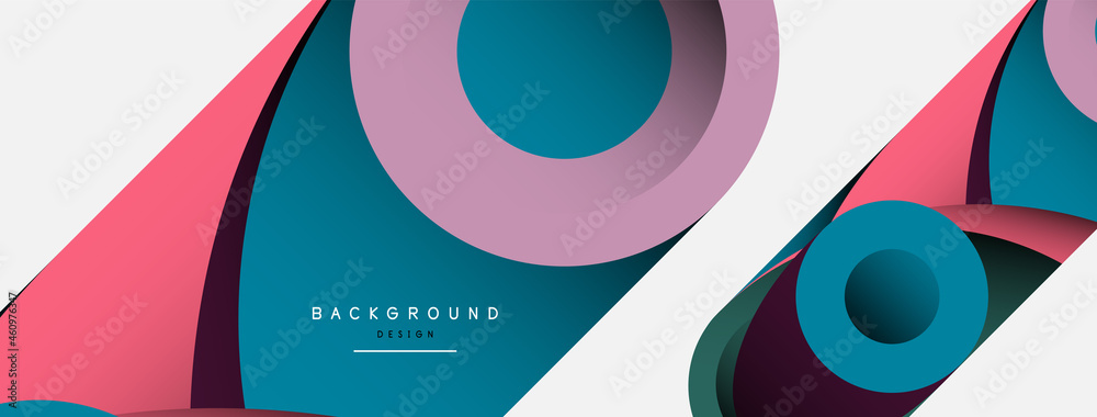 Abstract background. Minimal geometric circles and round style shapes with deep shadow effects. Trendy technology business template for wallpaper banner or background Abstract background. Minimal geometric circles and round style shapes with deep shadow effects. Trendy technology business template for wallpaper banner or background