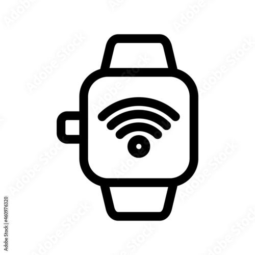 Smartwatch Outline Vector Icon Design