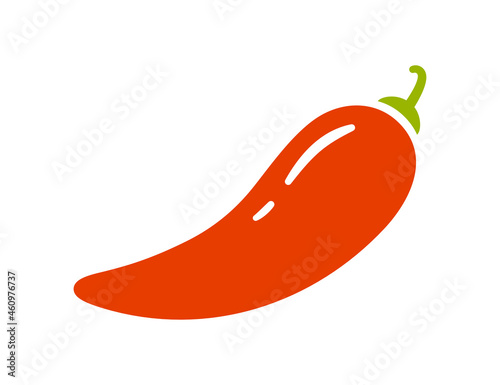 Red chili pepper. Chili level icon. Spice level mark - mild, spicy or hot. Vector illustration isolated on white background.