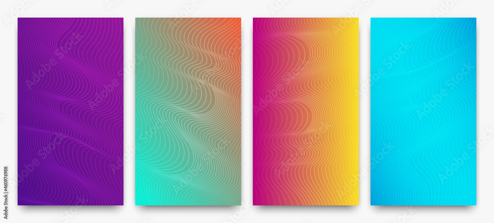 Modern colorful gradient background with wave lines Modern colorful gradient background with wave lines