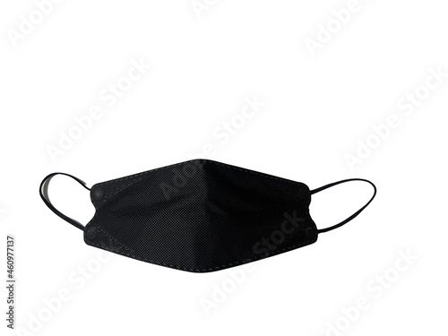 black surgical mask isolated on white