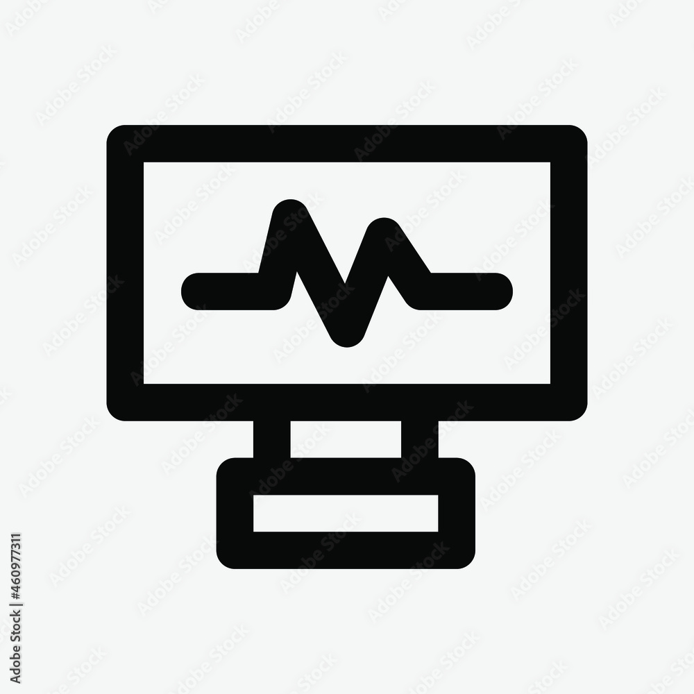 Pulse icon vector illustration in line style about medical, use for website mobile app presentation Pulse icon vector illustration in line style about medical, use for website mobile app presentation
