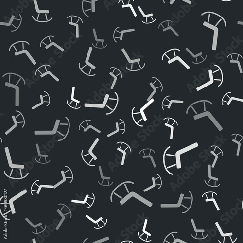 Grey Armchair icon isolated seamless pattern on black background. Vector