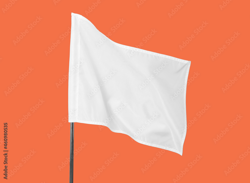White flag on color background White flag on color background