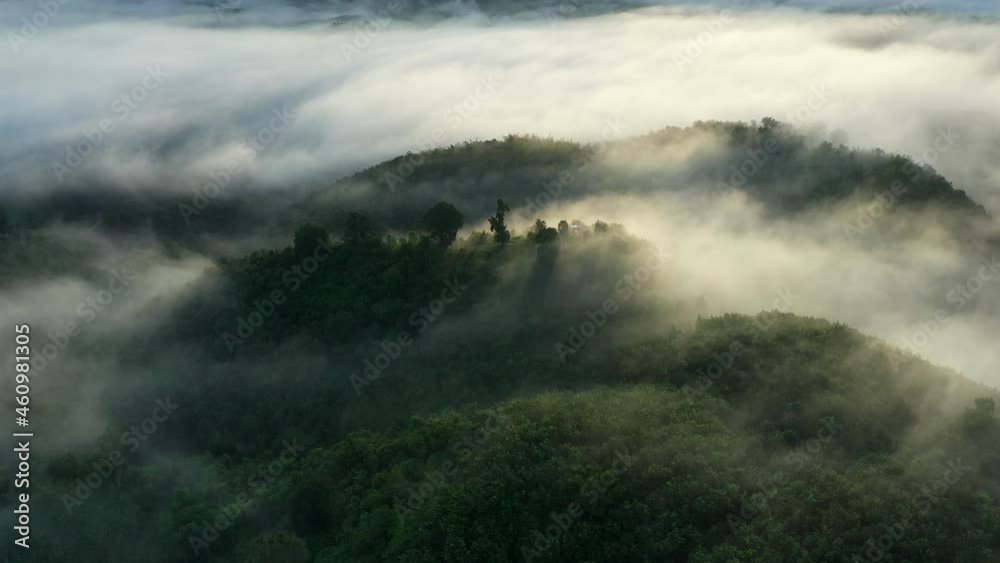 aerial view of beautiful white clouds that covered the mountains Natural scenery of Nan Province northern thailand aerial view of beautiful white clouds that covered the mountains Natural scenery of Nan Province northern thailand