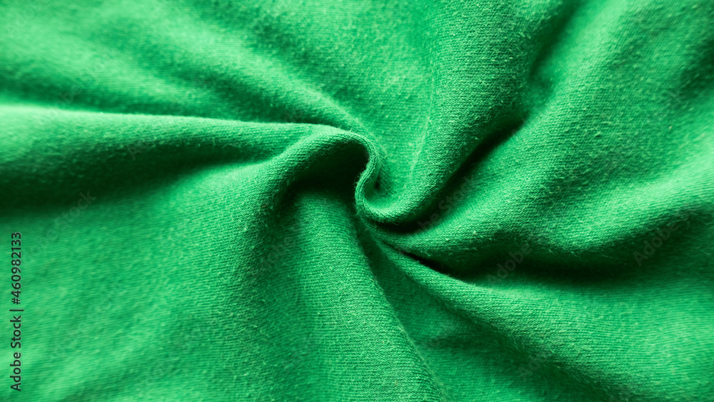 Fototapeta premium Textile and texture template. Green cotton cloth fabric. Background.