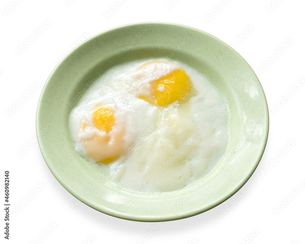 Half boiled eggs for breakfast isolated on a white background. Half boiled eggs for breakfast isolated on a white background.