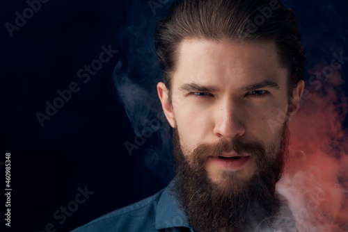 handsome man smoke nicotine fashion Lifestyle isolated background