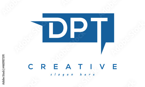 Creative Initial DPT Letter Logo Design Vector photo