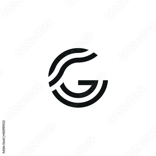 Initials Letter G, Concept Of Over Wavy Rainbow Sky, Unique Logo Design
