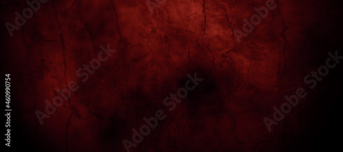 Dark Red horror scary background. Dark grunge red texture concrete