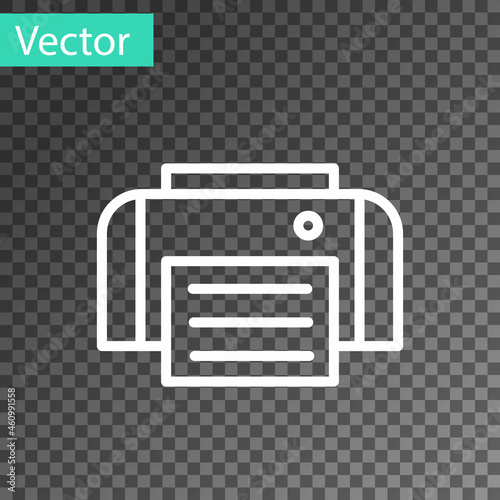 Black Printer icon isolated on transparent background. Vector