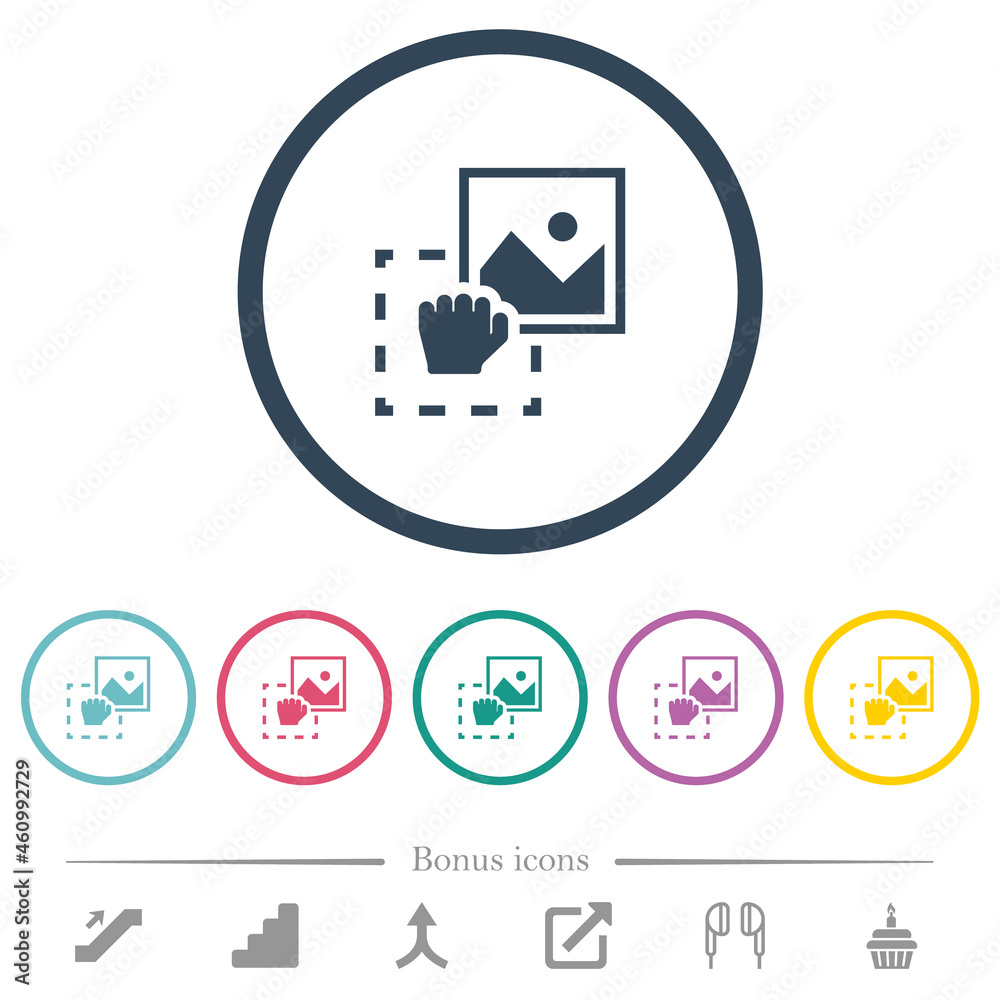 Grab image to upload flat color icons in round outlines Grab image to upload flat color icons in round outlines
