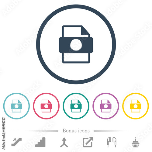 Free Download Certificate file flat color icons in round outlines - GFXLoad
