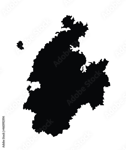 Chukotka people republic map and flag vector illustration. Russian federation republic territory. Land part of Far Eastern Federal District Russia. photo