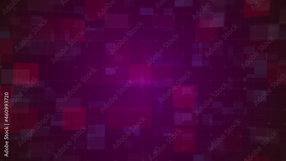 Red and purple digital background, technology backdrop animation. Pixels or squares layout Red and purple digital background, technology backdrop animation. Pixels or squares layout