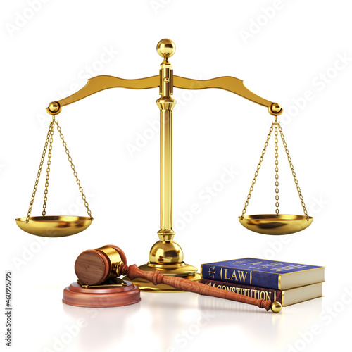 scales of justice and law