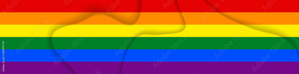 Fototapeta premium Flag LGBT squared icon, badge or button. Template design, vector illustration. Love wins. LGBT symbol in rainbow colors. Gay pride textile background