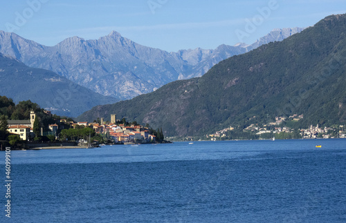 dreamy landscape scenarios characterized by small medieval villages surrounded by woods and mountains. Como lake, Lombardy, Italy.