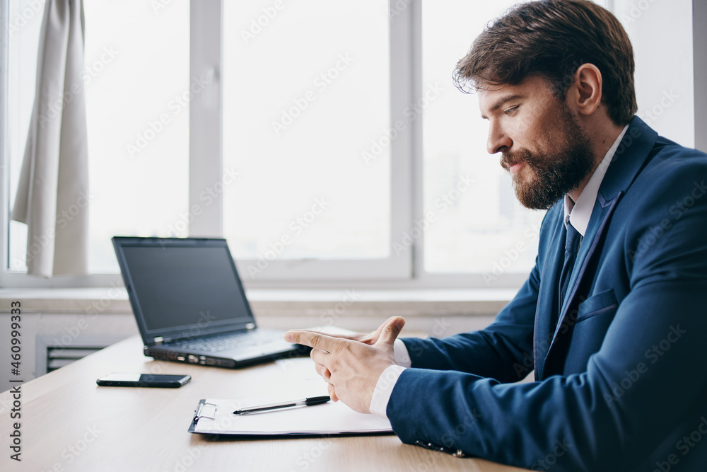 businessmen working for a laptop in the office emotions technologies businessmen working for a laptop in the office emotions technologies