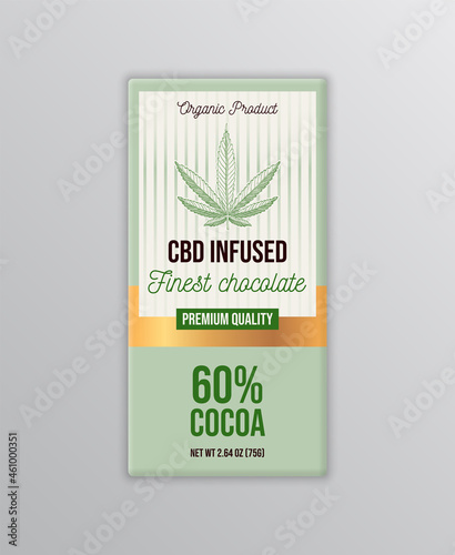CBD Infused Chocolate Bar Packaging Label Design