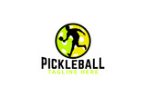 pickleball logo vector graphic for any business especially for sport team, club, community, training, etc.