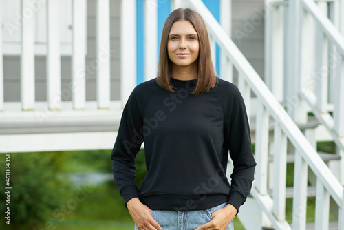 Young woman in black blouse Free Download Young woman in black blouse - GFXLoad
