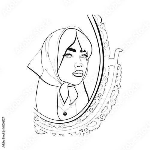 THE GIRL LOOKS IN THE MIRROR