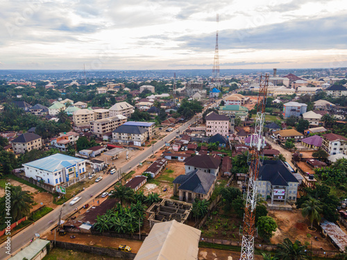 An aerial shot of the city of Nnewi, Anambra photo