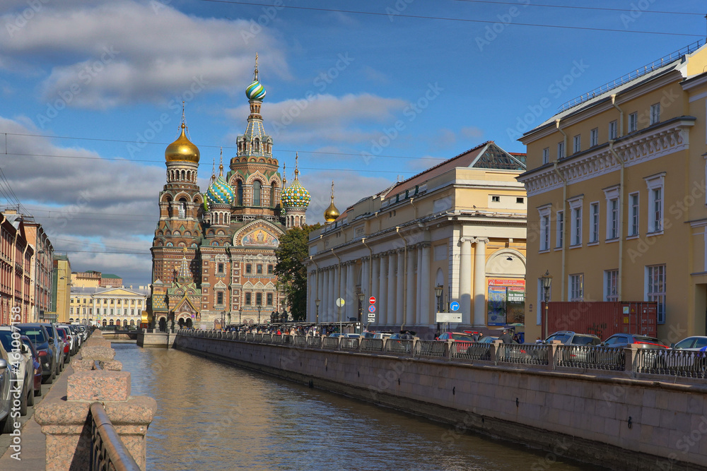 View of the Church of the Savior on Spilled Blood in St. Petersburg