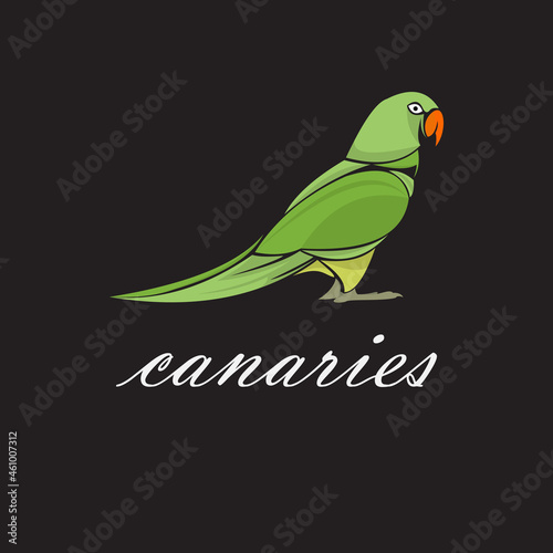 canaries bird logo mascot template
