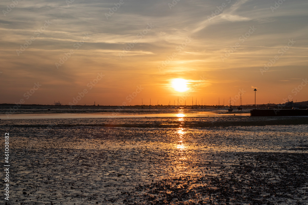 Sunset at Chalkwell beach, Essex, England, United Kingdom