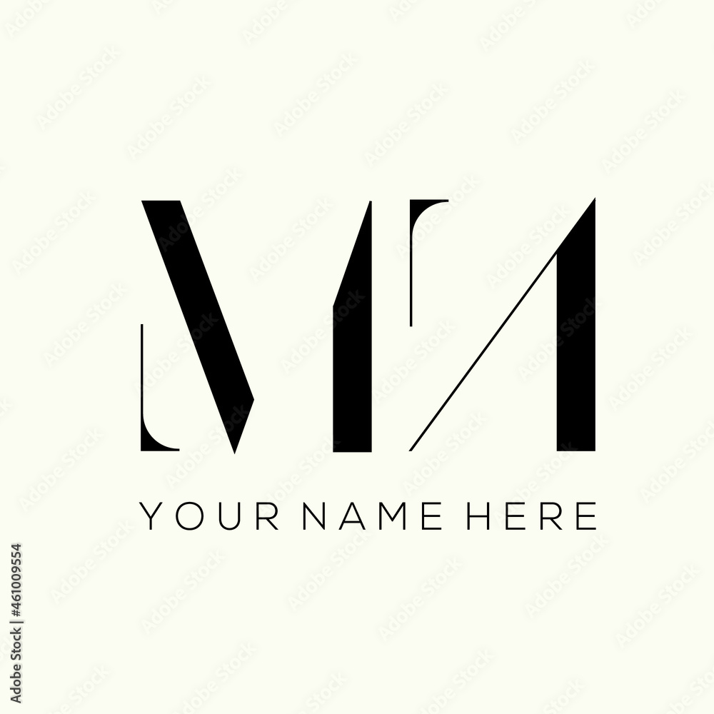 Wedding Logo Monogram, MN Initials