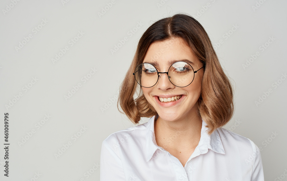 woman with glasses executive Lifestyle isolated background woman with glasses executive Lifestyle isolated background