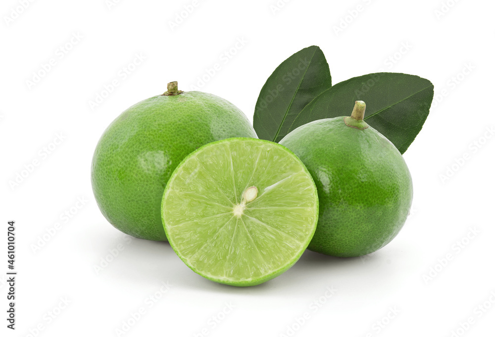lime or Citrus fruits isolated on white background with clipping path. lime or Citrus fruits isolated on white background with clipping path.