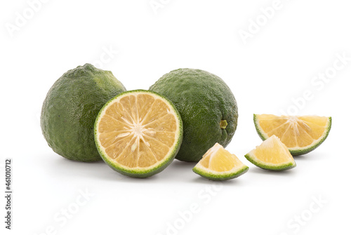 Fototapeta Naklejka Na Ścianę i Meble -  Citrus aurantium var. aurantium fruits isolated on white background with clipping path.