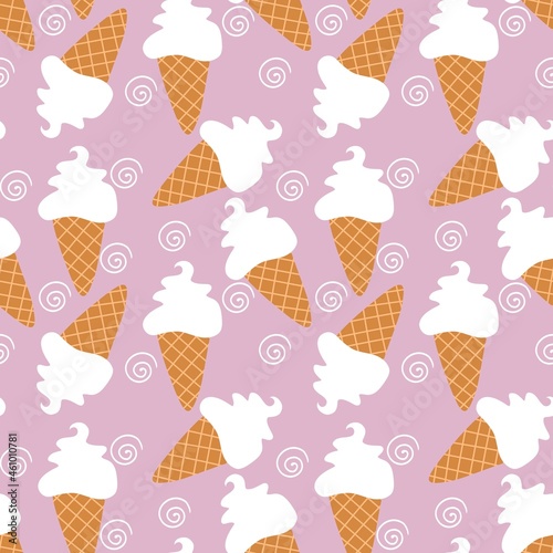 Seamless birthday pattern with ice cream 