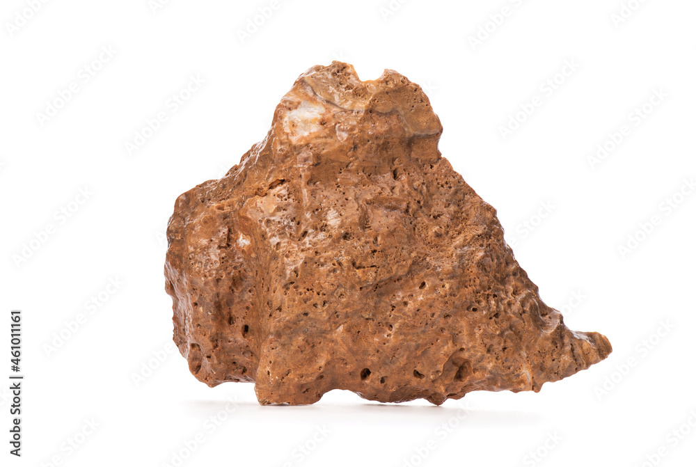 Sedimentary rock isolated on white background with clipping path.