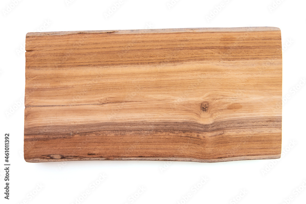 Rectangle shape wood isolated on white background with clipping path,top view, flat lay.