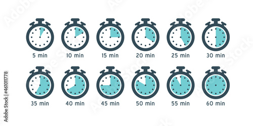 Meal Timer logo design. 5 minutes cook in boiling saucepan, fry pan,  microwave watt and oven cooker.