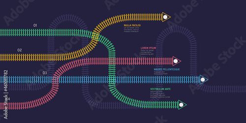  Vector flat style ciry railway scheme. Subway stations map top view