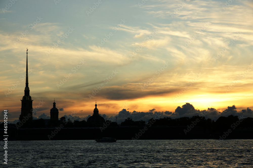 Russia. Saint-Petersburg. Peter and Paul Fortress. Peter and Paul Cathedral.