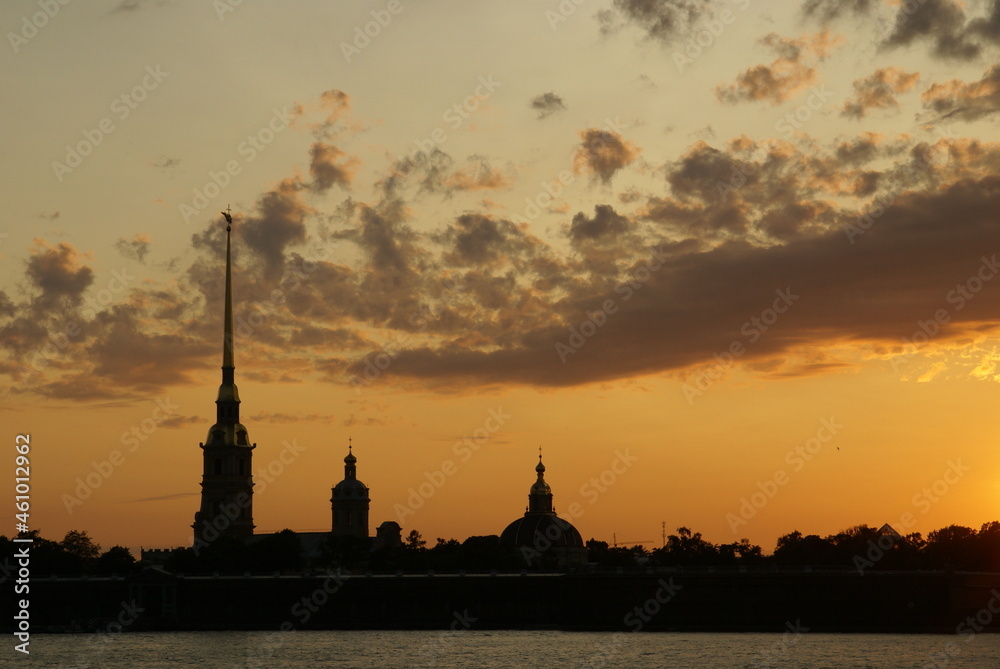 Russia. Saint-Petersburg. Peter and Paul Fortress. Peter and Paul Cathedral.
